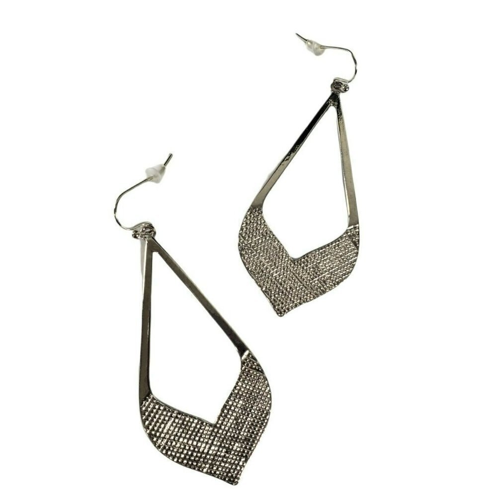 Fashion Jewelry Silver Cast Arrow Tear Drop Earrings French Hook Dangle Teardrop